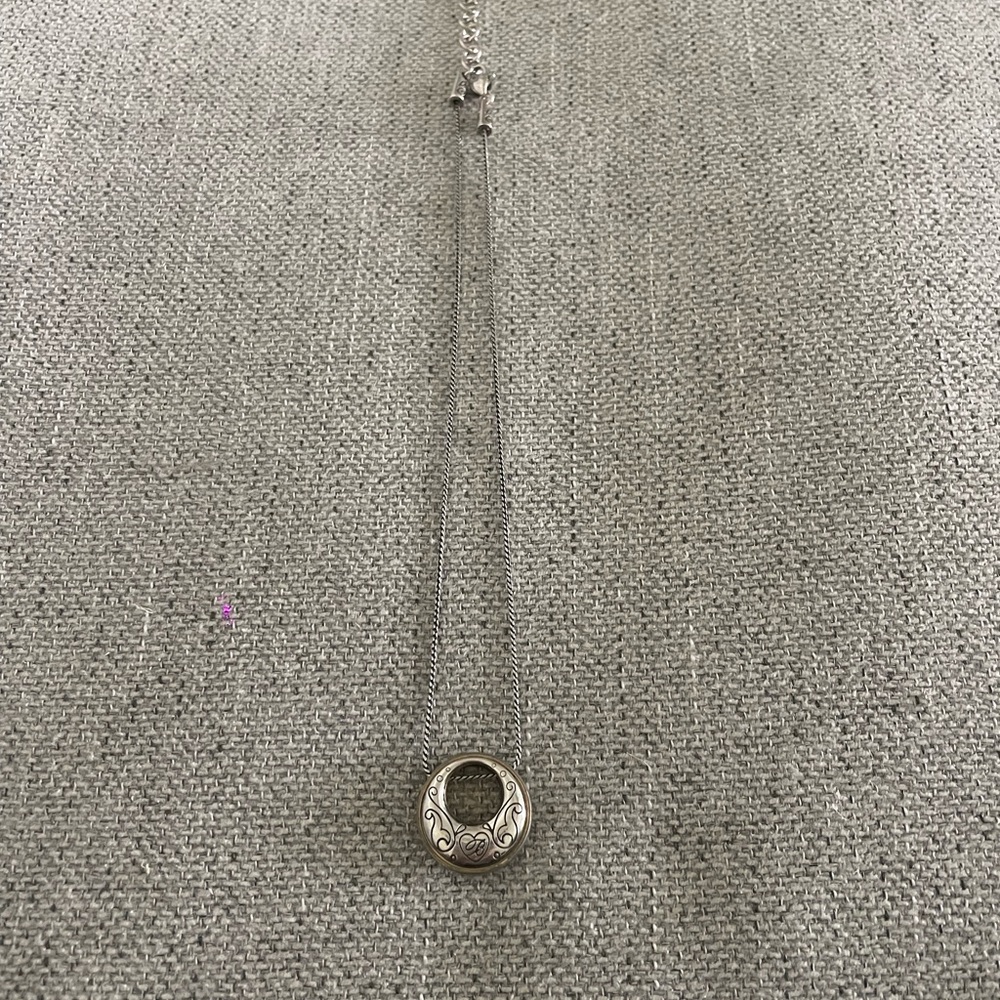 Brighton Silver Minimalist Necklace with Circular Pendant